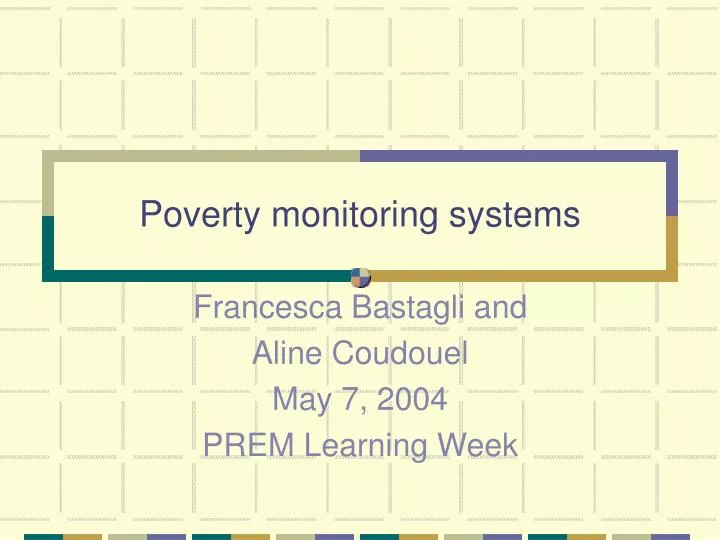 poverty monitoring systems
