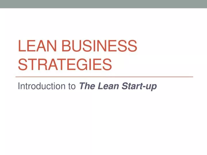 lean business strategies