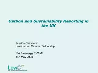Carbon and Sustainability Reporting in the UK