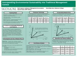 Incorporating Environmental Sustainability into Traditional Management Control