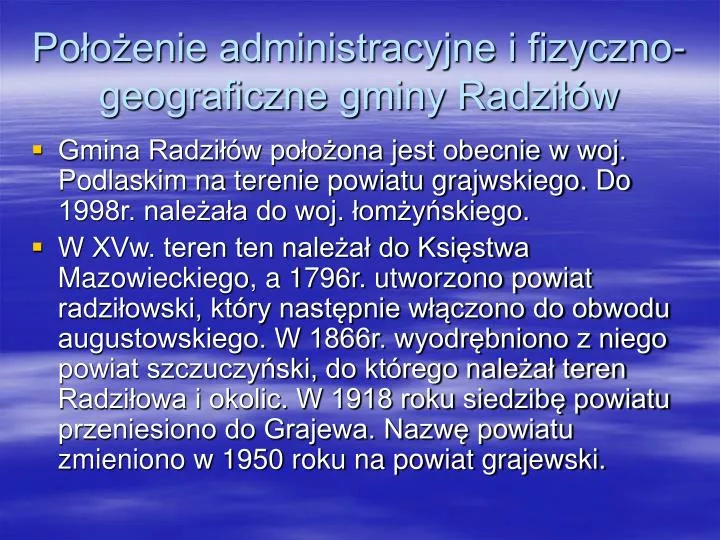 po o enie administracyjne i fizyczno geograficzne gminy radzi w