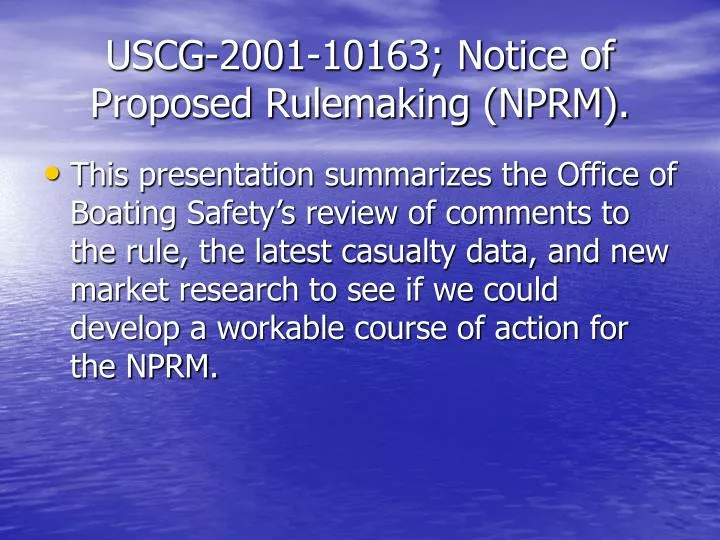 uscg 2001 10163 notice of proposed rulemaking nprm