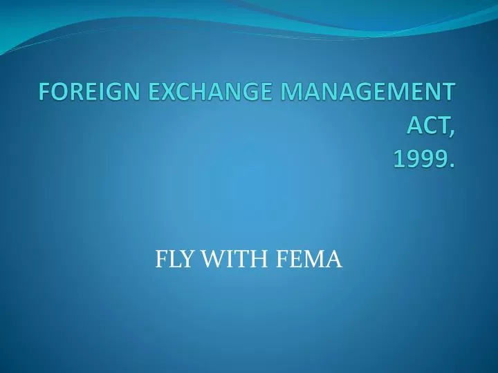 foreign exchange management act 1999