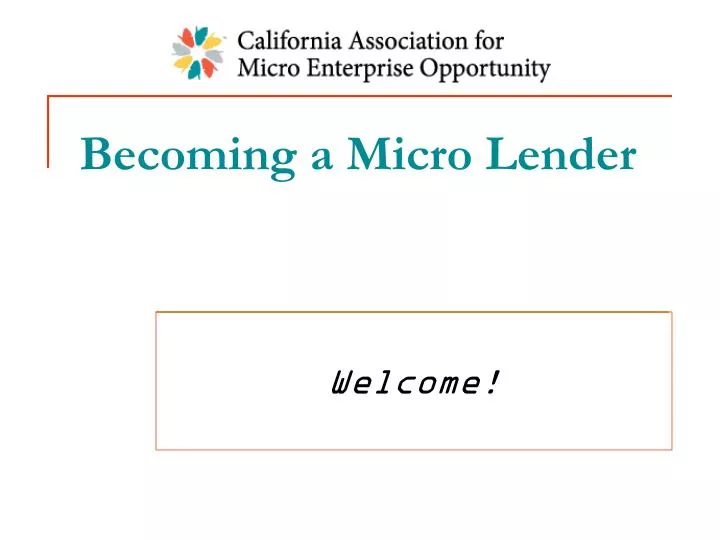 becoming a micro lender