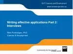 Writing effective applications Part 2: Interviews - slide 1