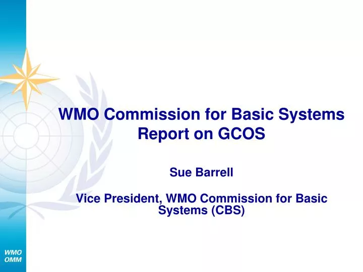 wmo commission for basic systems report on gcos
