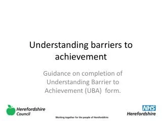 Understanding barriers to achievement