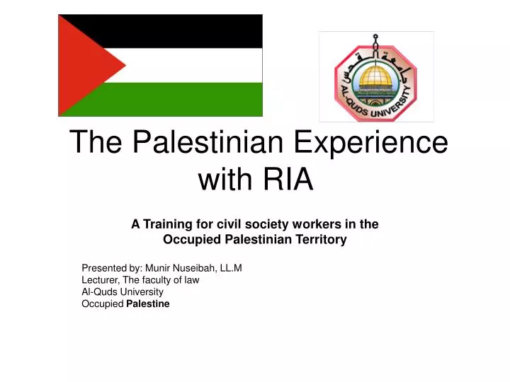 the palestinian experience with ria