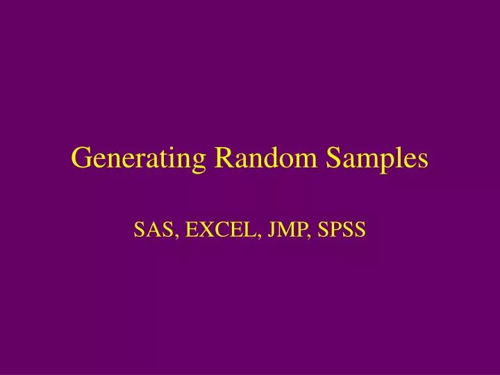 generating random samples