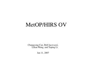 MetOP/HIRS OV