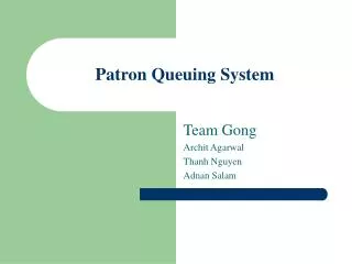 Patron Queuing System