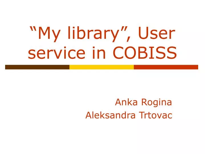 my library user service in cobiss