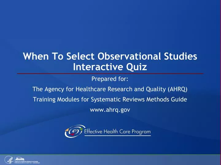 when to select observational studies interactive quiz