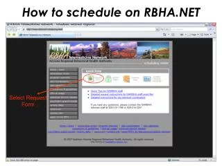 How to schedule on RBHA.NET