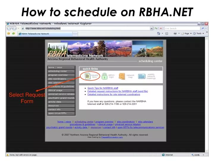 how to schedule on rbha net