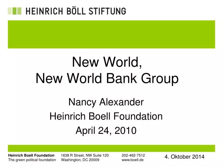 new world new world bank group