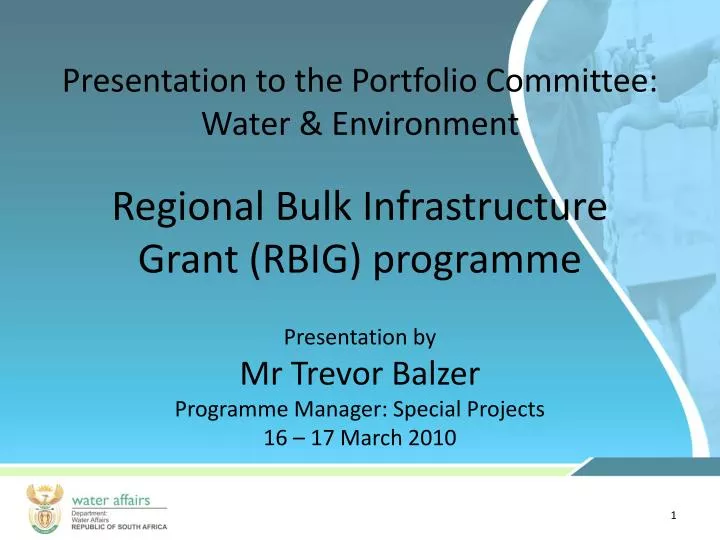 presentation to the portfolio committee water environment