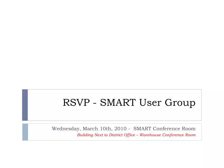 rsvp smart user group
