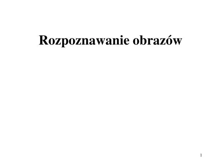 rozpoznawanie obraz w