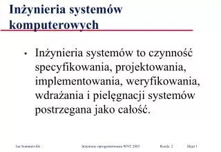 in ynieria system w komputerowych