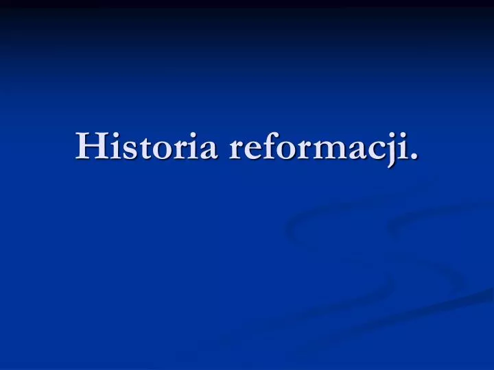 historia reformacji