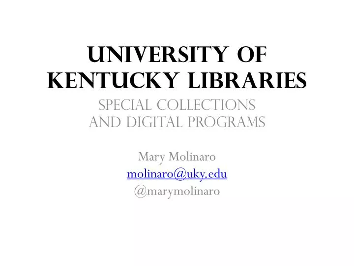 university of kentucky libraries