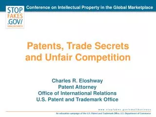 Patents, Trade Secrets and Unfair Competition