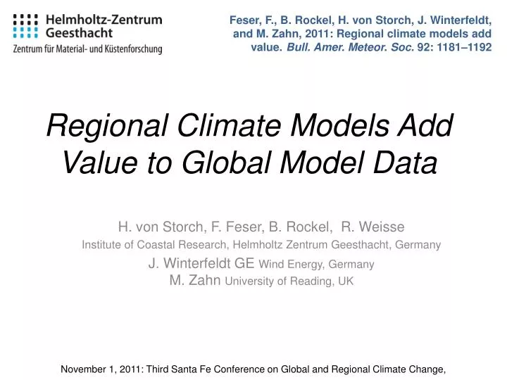 regional climate models add value to global model data