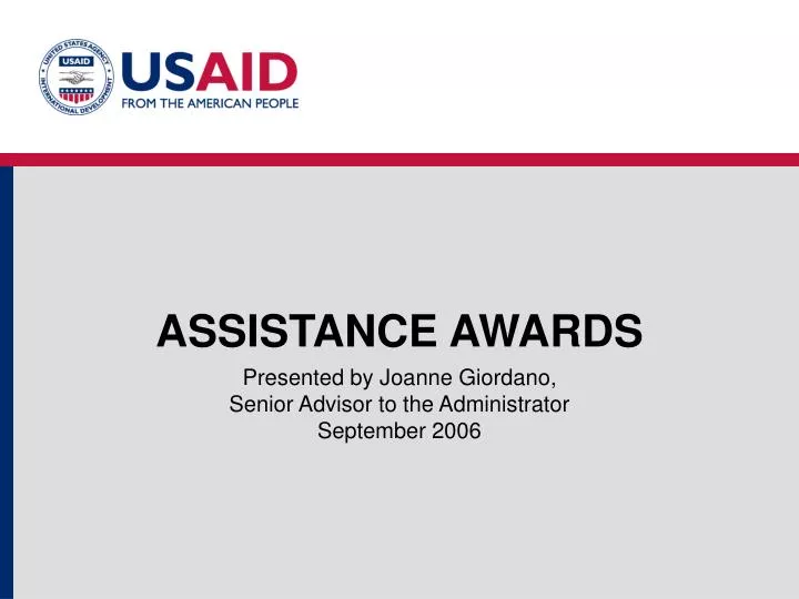 assistance awards