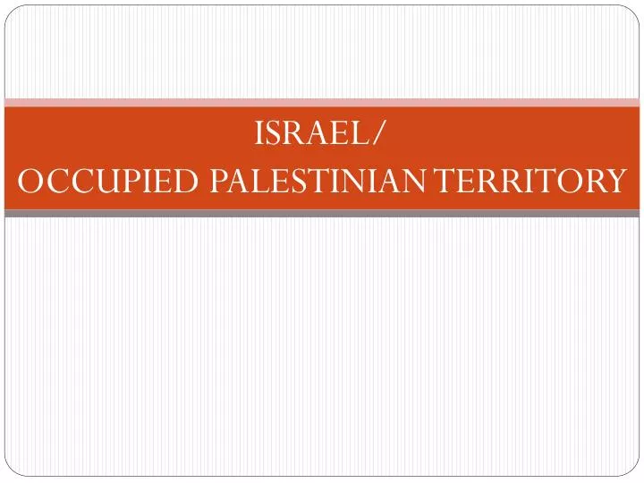 israel occupied palestinian territory