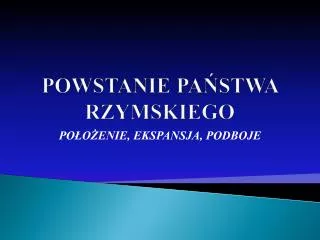 powstanie pa stwa rzymskiego
