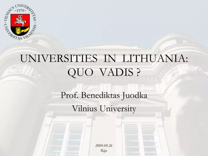 universities in lithuania quo vadis