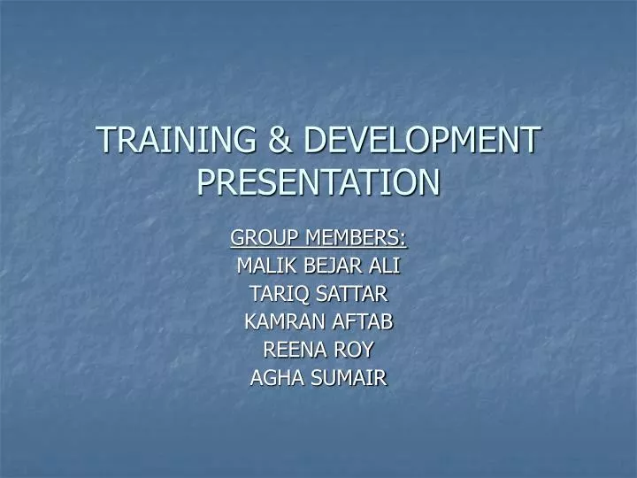training development presentation
