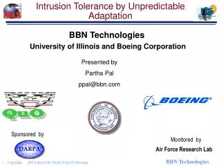 Intrusion Tolerance by Unpredictable Adaptation