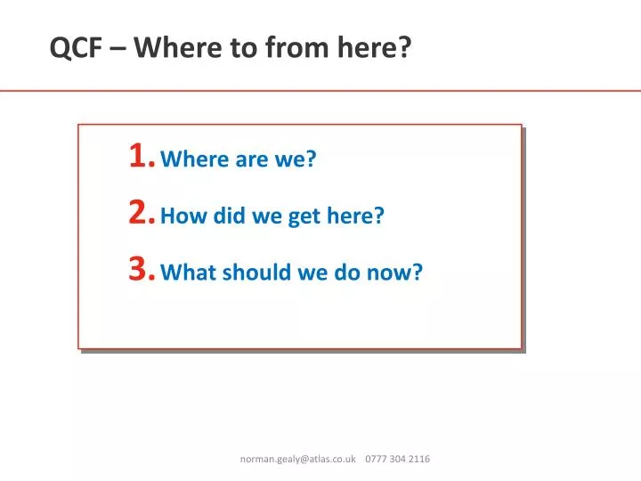 qcf where to from here