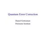 Quantum Error Correction - slide 1
