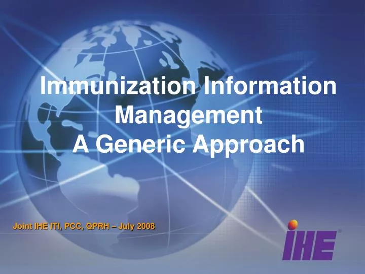 immunization information management a generic approach