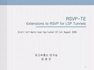 RSVP-TE Extensions to RSVP for LSP Tunnels