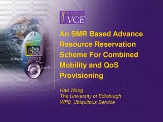 An SMR Based Advance Resource Reservation Scheme For Combined Mobility and QoS Provisioning