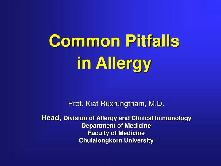 common pitfalls in allergy