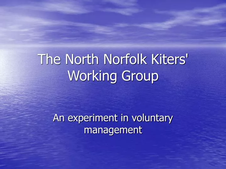 the north norfolk kiters working group