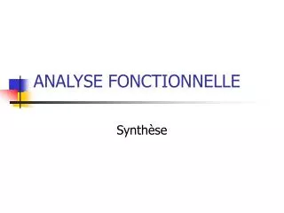 analyse fonctionnelle