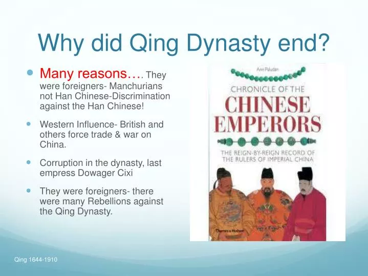 why did qing dynasty end