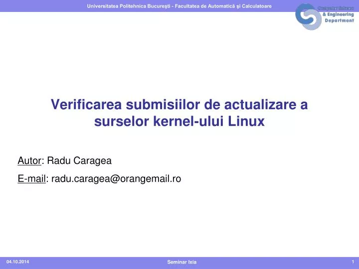 verificarea submisiilor de actualizare a surselor kernel ului linux