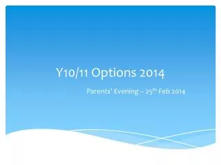 Y10/11 Options 2014