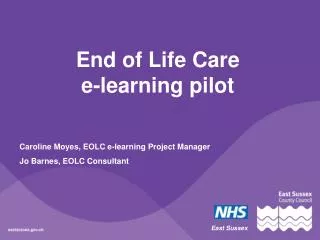 End of Life Care e-learning pilot