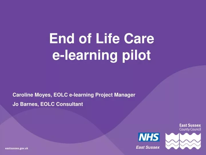 end of life care e learning pilot