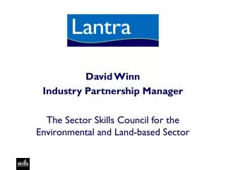 David Winn Industry Partnership Manager