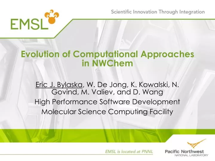 evolution of computational approaches in nwchem