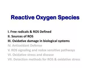 Reactive Oxygen Species